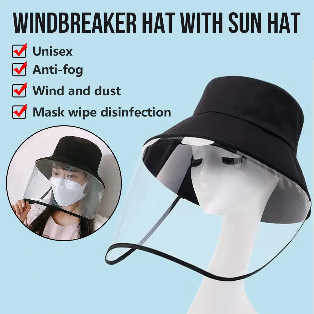 

In stock New Anti-fog Hats Men Women Dust Protection Bucket Hat Female Outdoor Travel UV Protect Fisherman Hats And Sun Caps
