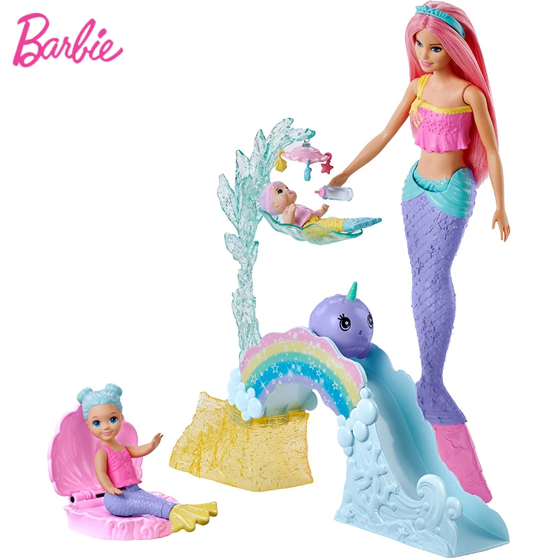 Детская игрушка русалка Барби большой водонепроницаемый комплект для плавания в