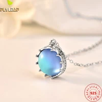 moonstone 100 925 sterling silver necklace for women the sea of stars crown necklaces pendants fashion chain fine jewelry