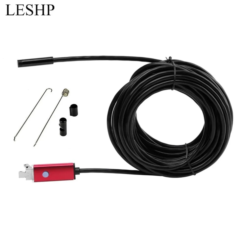 LESHP 6 светодиодов Водонепроницаемый 10 м 5 мм телефон Mini USB Видео инспекции с гибким