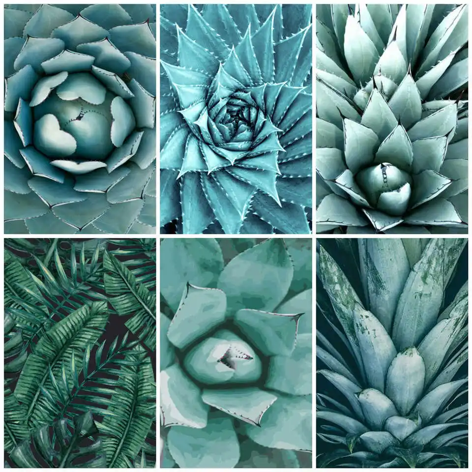 AZQSD DIY масляная краска для растений покраска по номеру Цветочная холст картина