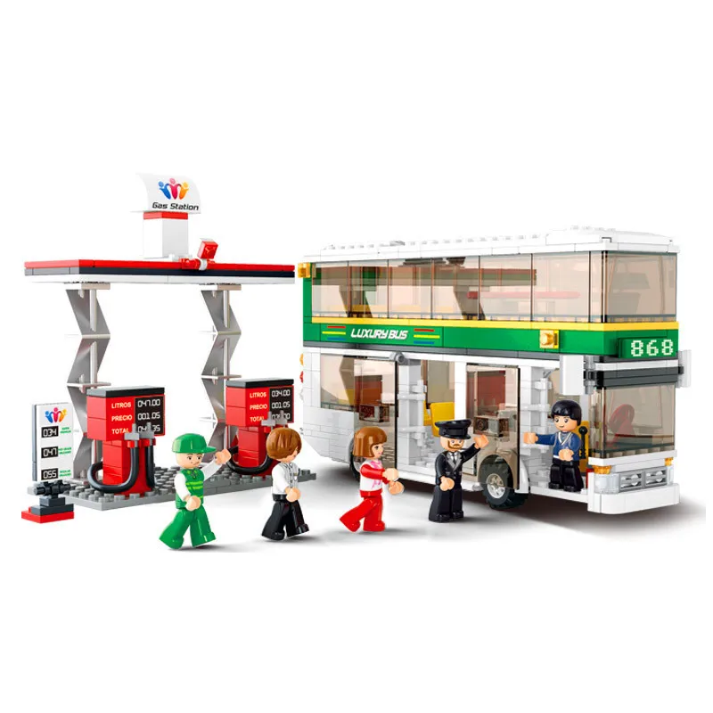 

403 шт., Детский конструктор «двухслойный автобус»