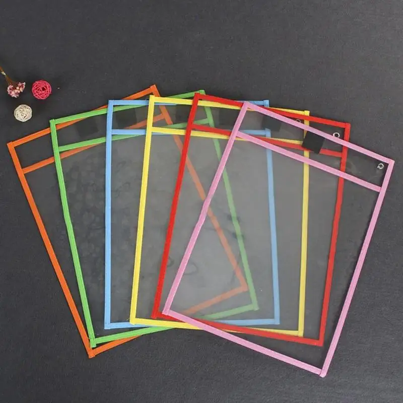 Creative Writable File Bag Folder Stationery Folder Making Children Dry Erase File Bag Pvc Dry Erase Bag Random Color