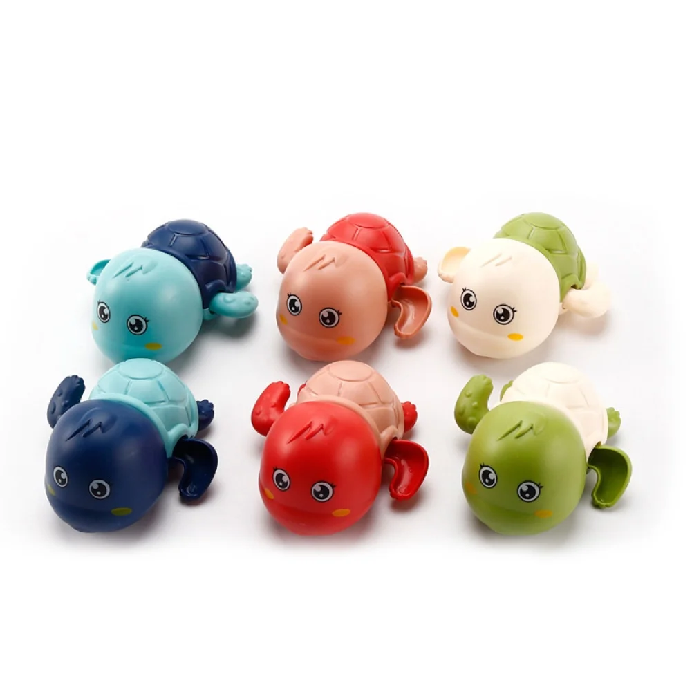 3Pcs Manual Cute Wind Up Clockwork Turtle Baby Shower Bath Toy Bathroom Water Play Game