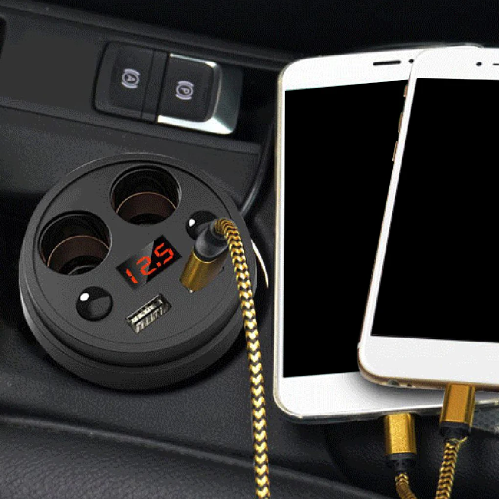 Светодиодный дисплей автомобильное зарядное устройство двойной USB порт Тип