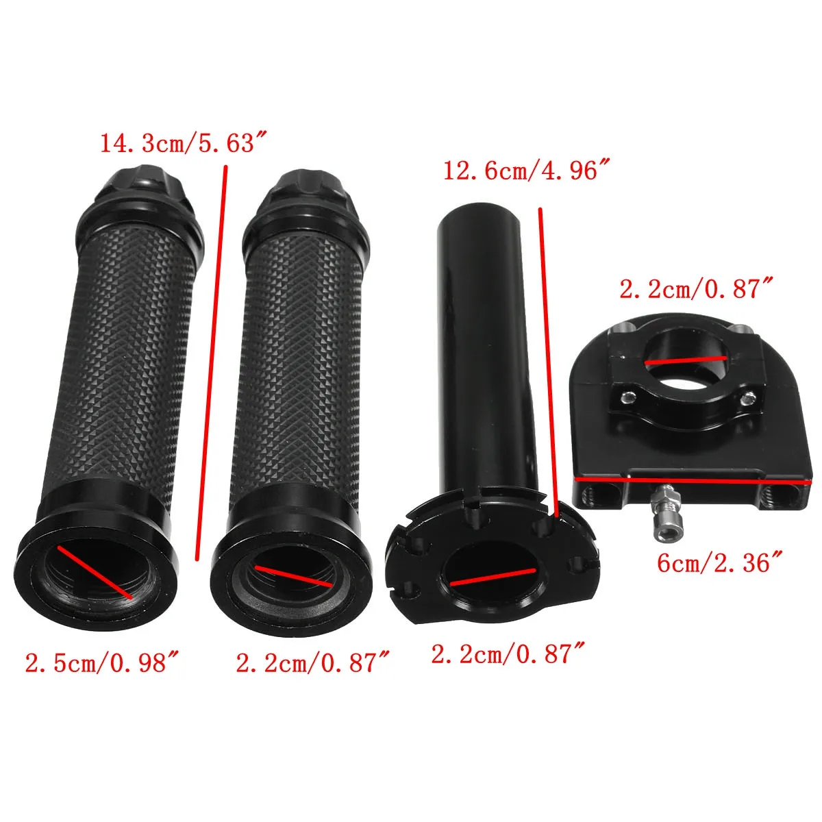 

Pair 22mm CNC Aluminum Throttle Tube Handbar Hand Grips For Motorcycle Motorbike Dirt Bike