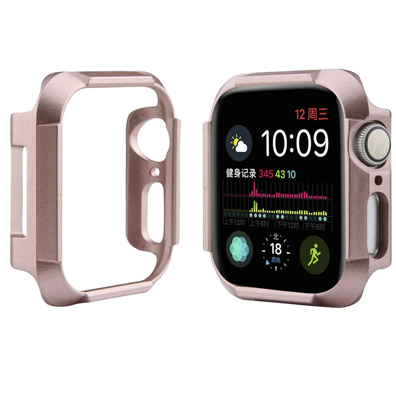 Жесткий противоударный чехол для apple watch 4 5 40 мм 44 мм Броня тонкий бампер для apple корпус для часов для Iwatch 5 4 - Цвет: Rose Pink