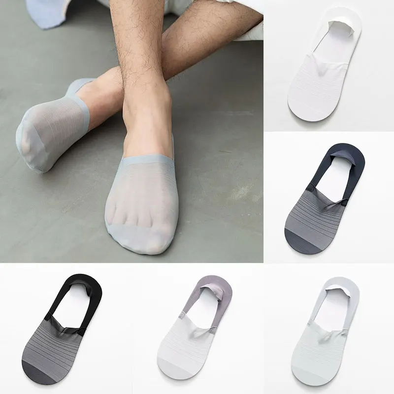

Hot Sale Men Sock Slippers Men No Show Thin Invisible Fashion Socks Summer High Quality Casual Breathable Comfortable Mesh Socks