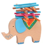 baby wooden elephant stacked blocks montessori building blocks balance game parent child interactive desktop intelligence toys