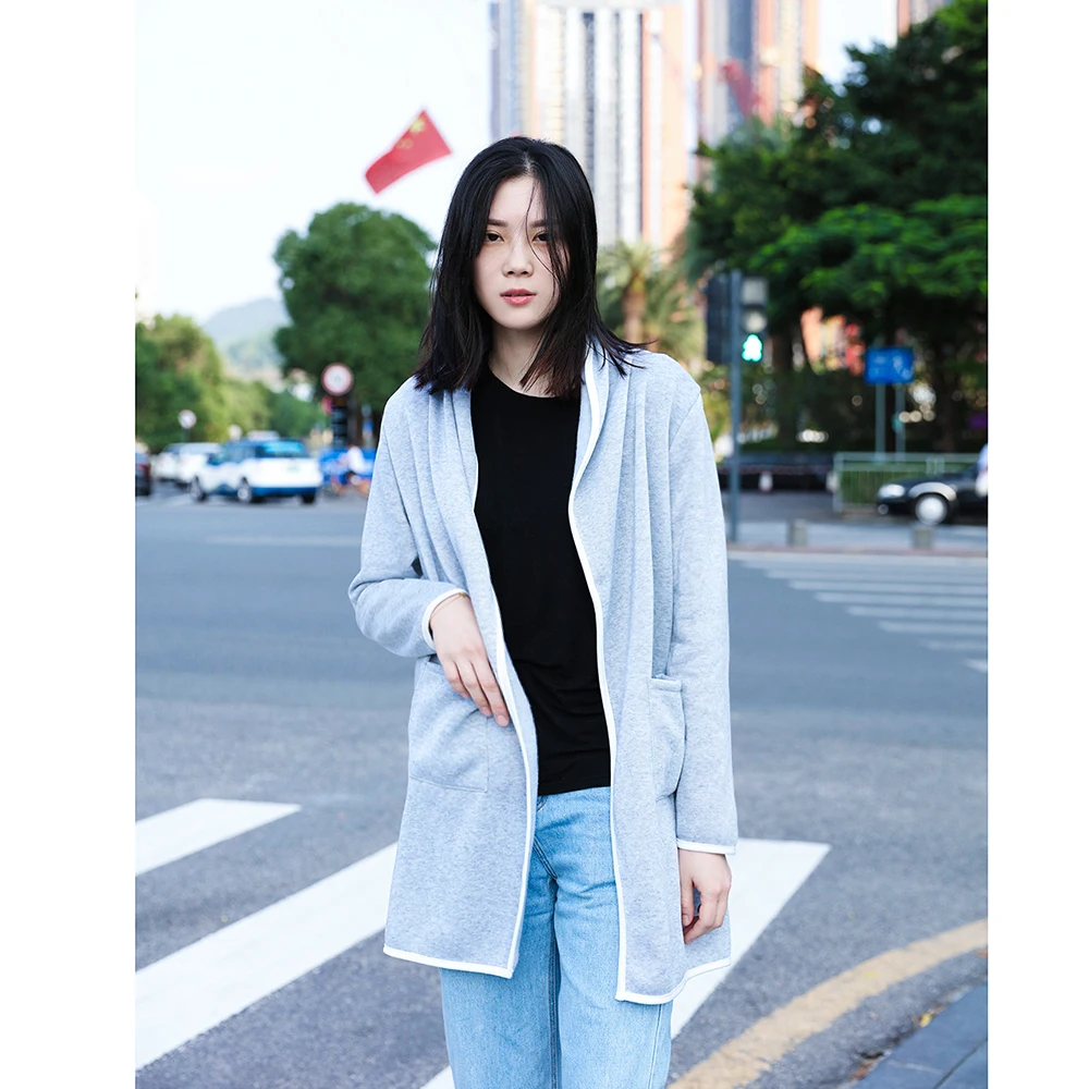 

Women Autumn Winter Pockets Long Sleeve Cardigan Slim Fit Long Soft Coat Female Fashion Warm Wine Red Slim Jacket Coat