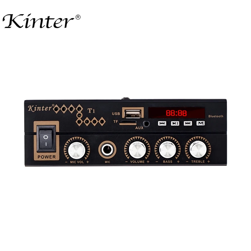 Kinter T1 аудио усилитель воспроизведения MP3 в USB TF карта имеет fm-радио и микрофонный вход 220-240 в источник питания мини размер металлический корпус