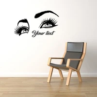 lashes brows beauty salon wall sticker vinyl interior decor cosmetic makeup shop eyes art decals personalized you text s266