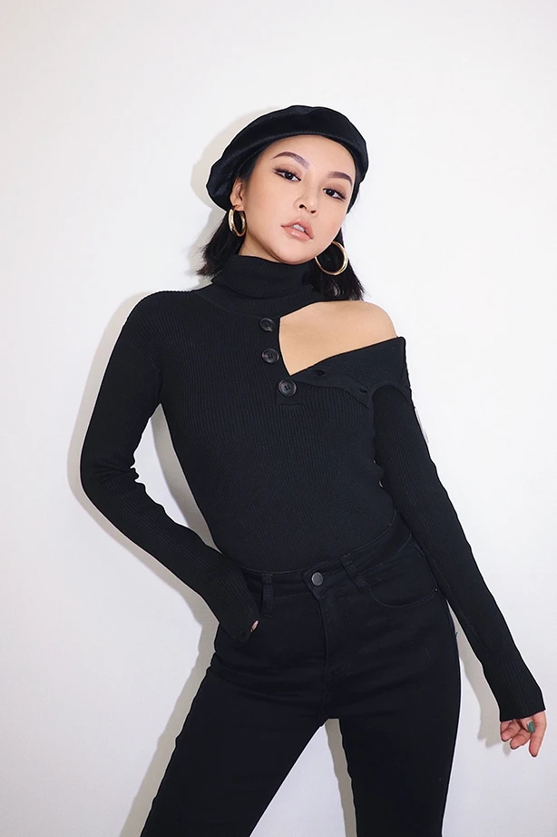 2019 new fashion casual women's clothing Sweater Women's Autumn Sleeve Slim Sexy High Collar Long | Женская одежда