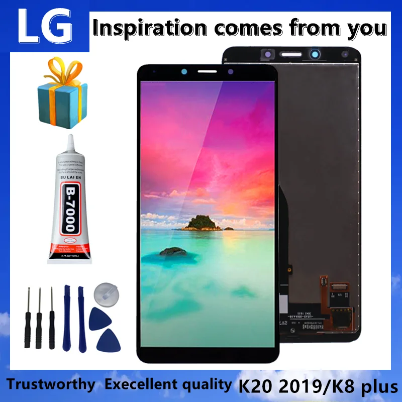 

Original Frame Lcd for Lg K20 2019 Lcd Display Touch Screen Digitizer for Lg K8 Plus Lm-x120 Lmx120emw Screen