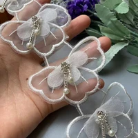 10x butterfly flower soluble organza lace trim knitting wedding embroidered diy handmade patchwork ribbon sewing supplies craft