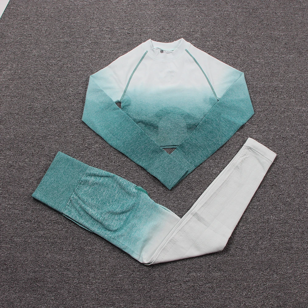 Женский спортивный костюм бесшовный комплект для йоги одежда бега тренажерного