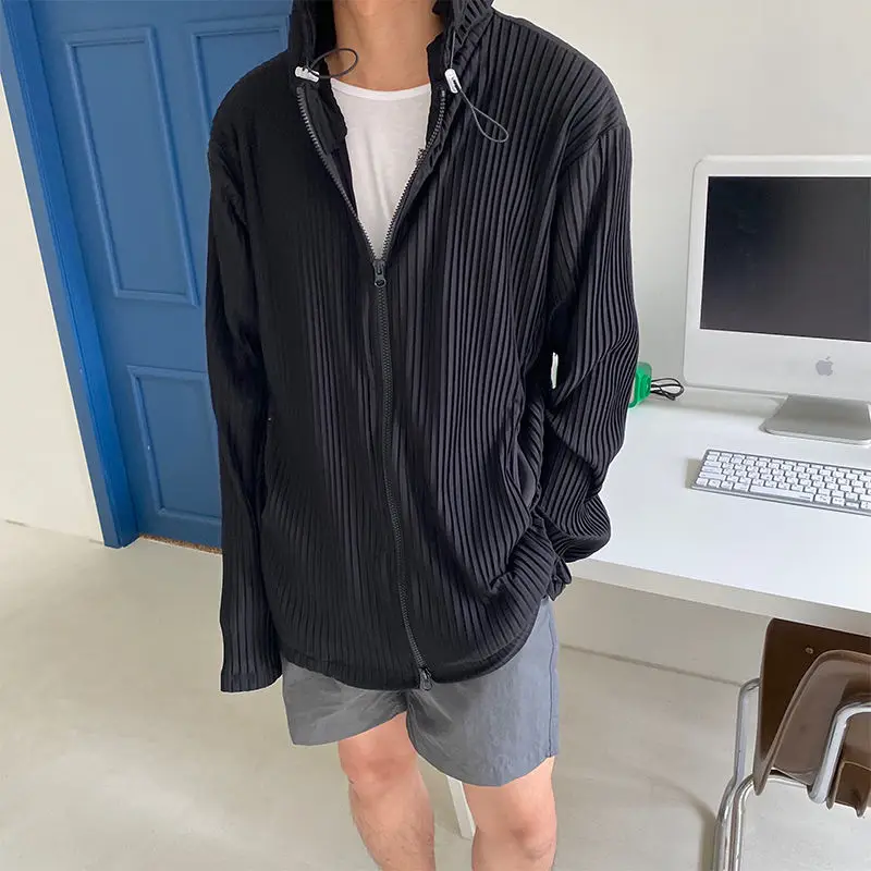

Men's sweatshirt 2020 Fall new slim solid color striped print long-sleeved hoodie sweatshirt casual youth men's wear
