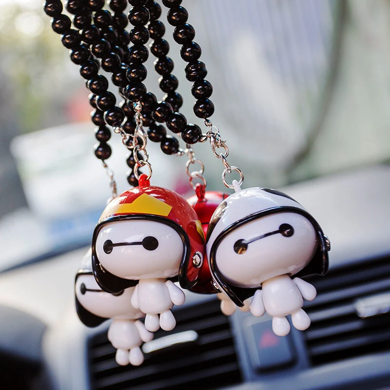 Новый автомобиль кулон милый шлем робот Baymax кукла висячие украшения автомобилей