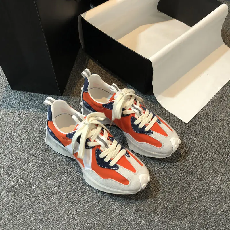 Женские массивные кроссовки Вулканизированная подошва на шнуровке Повседневная