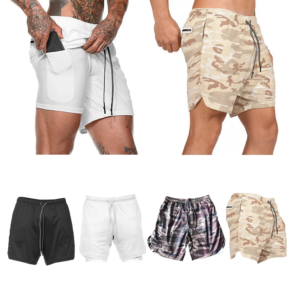 

Шорты мужские для бега и велоспорта, дышащие быстросохнущие спортивные с карманами, вшитым слоем, с защитой от пота, летние камуфляжные