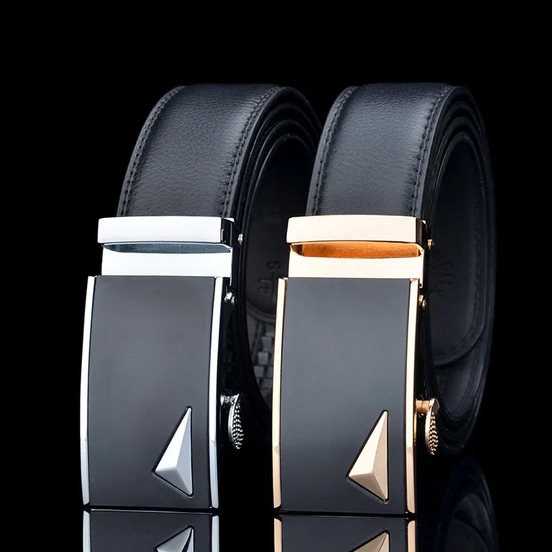 

Мужской деловой кожаный ремень, высококачественный кожаный ремень с автоматической пряжкой, корейский Модный повседневный ремень