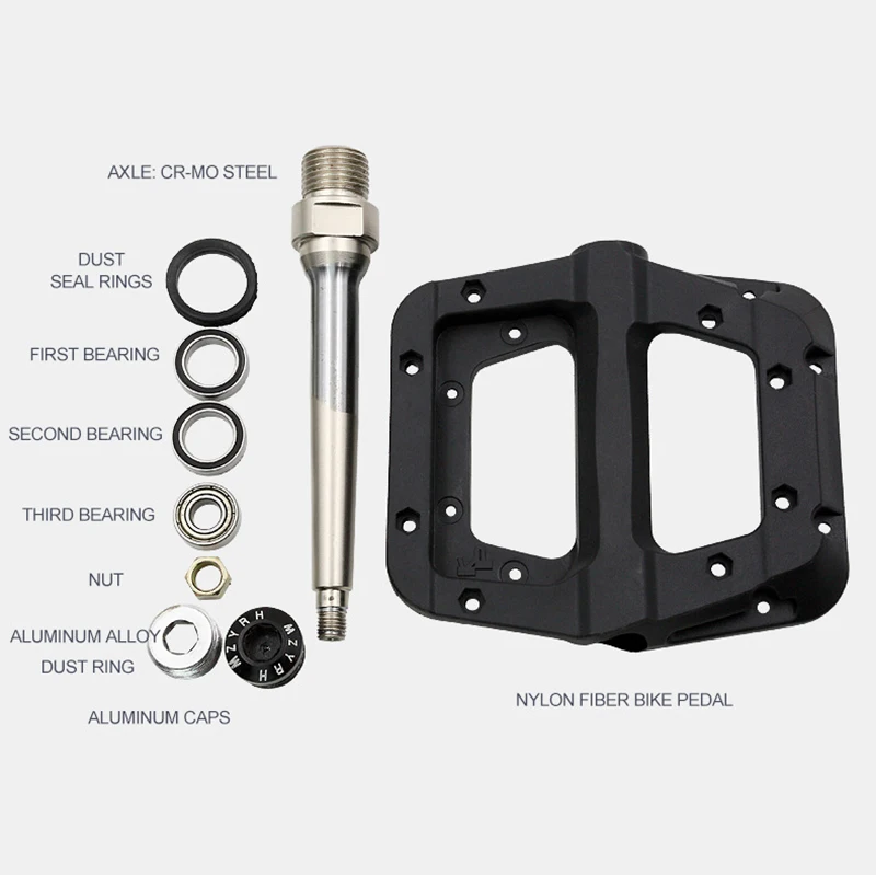 Педали MZYRH для горного велосипеда нейлоновые композитные велосипедные педали с 3
