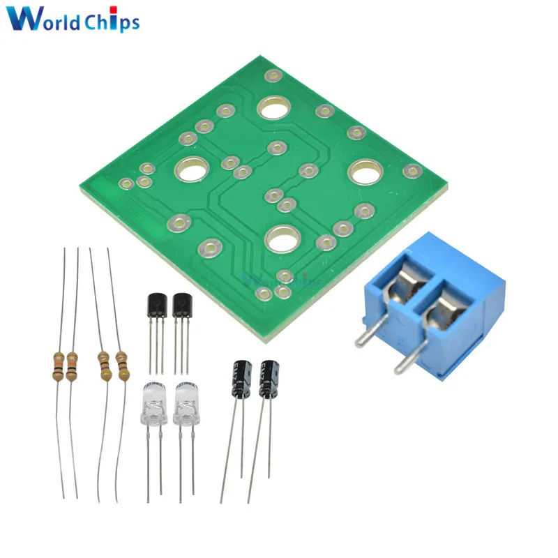 DIY Kit 5 мм светодиодный светильник с простой вспышкой простой мигающий светодиодный s монтажная плата наборы электронных деталей