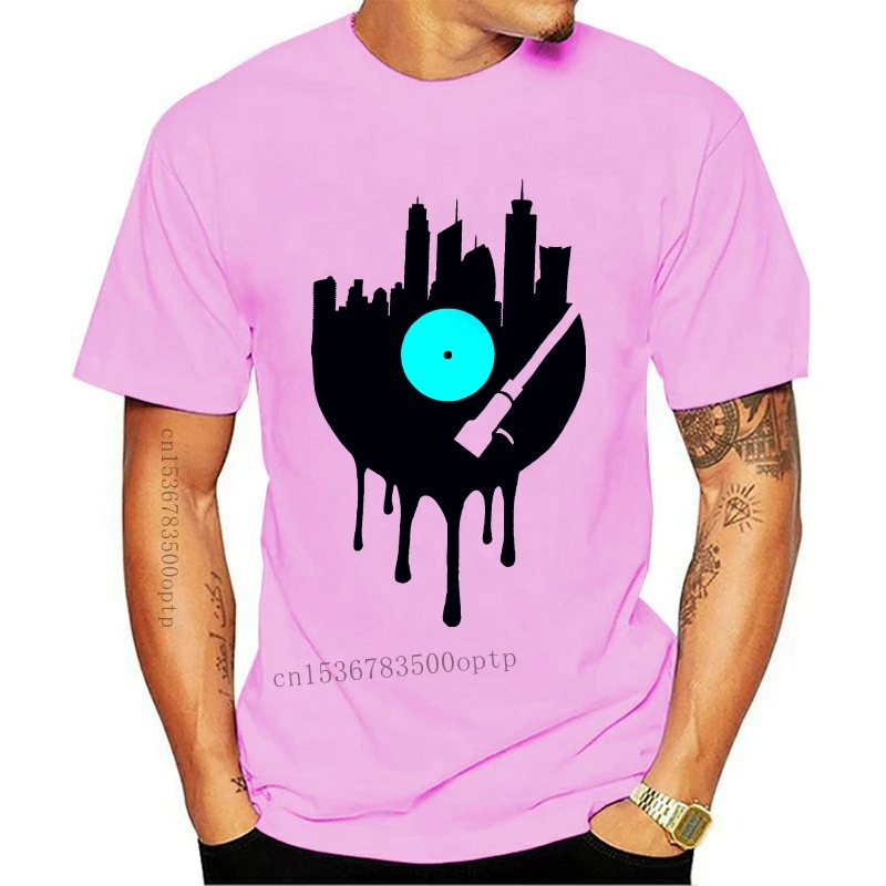 

Новая мужская виниловая футболка с изображением города-модная Подарочная футболка, дизайнерская футболка с изображением музыки, DJ Rave, клуб...