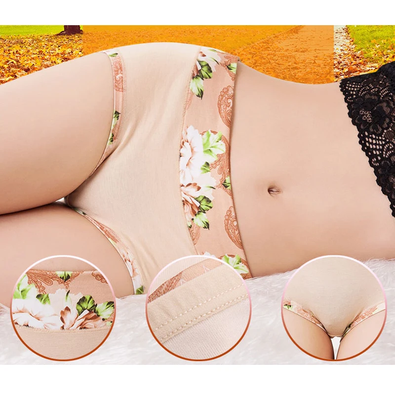 Женские хлопковые трусы с принтом дышащие больших размеров 3 шт./лот