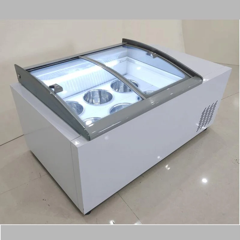 Commercial Ice Cream Display Cabinet Stainless Steel Hard Freezers 6 Round Barrels Square Freezer | Бытовая техника
