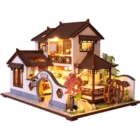 cutebee kids toys doll house furniture assemble wooden miniature dollhouse diy dollhouse puzzle educational toys for children