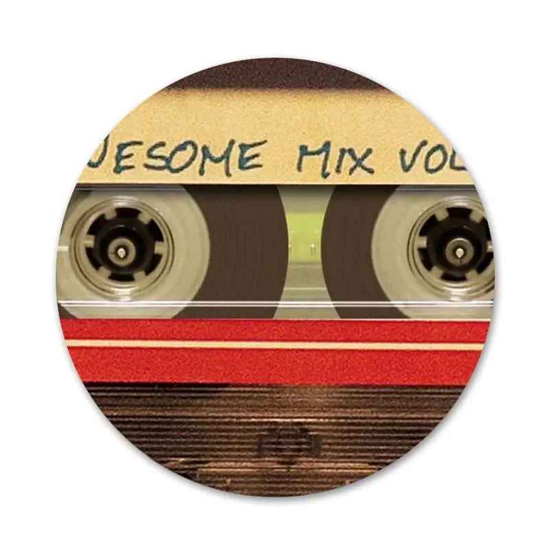 cartoon hand dj turn table mixtape camera icons pins badge decoration brooches metal badges for clothes backpack decoration 58mm free global shipping