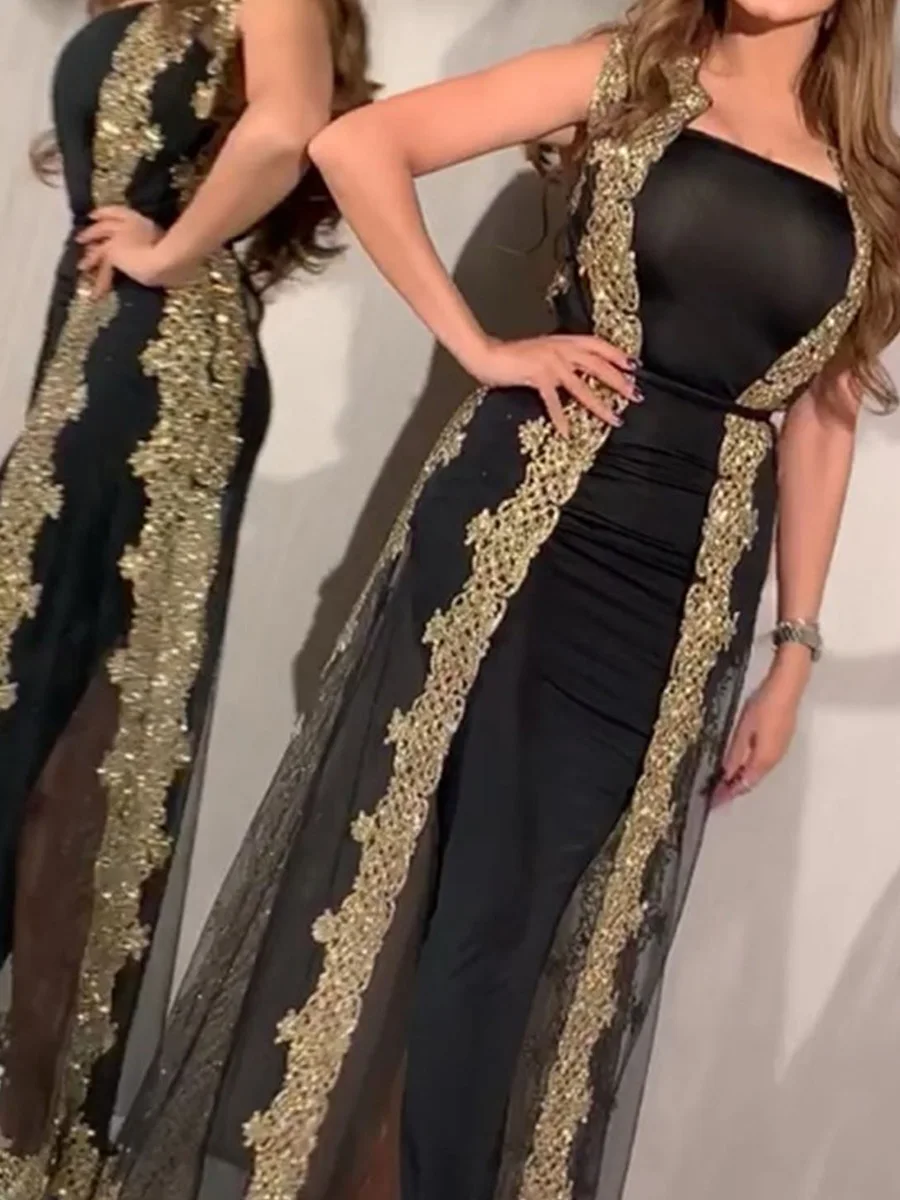 2020 Сексуальные вечерние комплекты из двух предметов женское черное платье макси