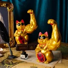 Креативные фигурки кошек на руку талисмана талисман фэн-шуй, аксессуары для украшения дома и офиса