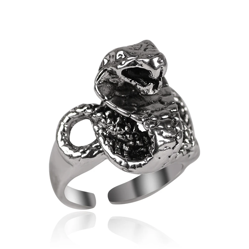 

Retro Men's Ring Punk Fashion Style Adjustable Opening Domineering Snake Ring Jewelry Gift 2020 New
