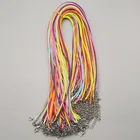 Модные ювелирные изделия 1,5 мм или 2 мм, Смешанная застежка-карабин, ожерелье, веревка, воск, кожаный шнур, ожерелье, шнур, подвеска, шнуры 100 шт.лот