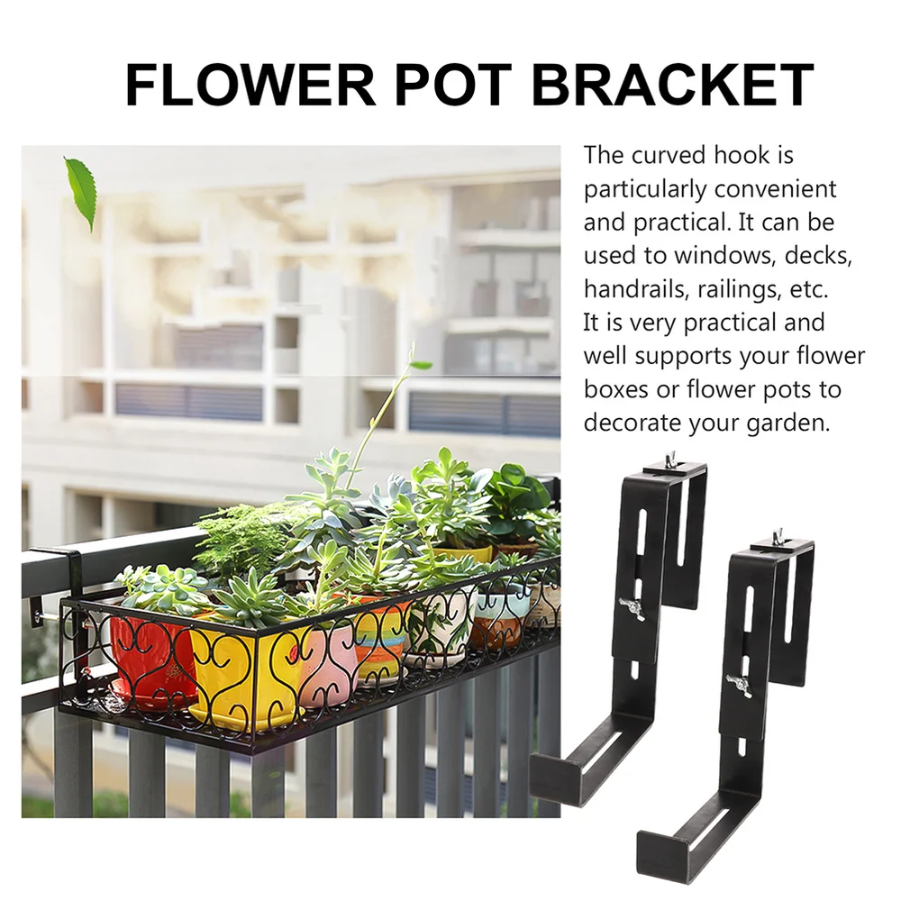 

4 PCS Railing Flower Pot Bracket Mounting Rail Hanger Outdoor Hanging Bracket