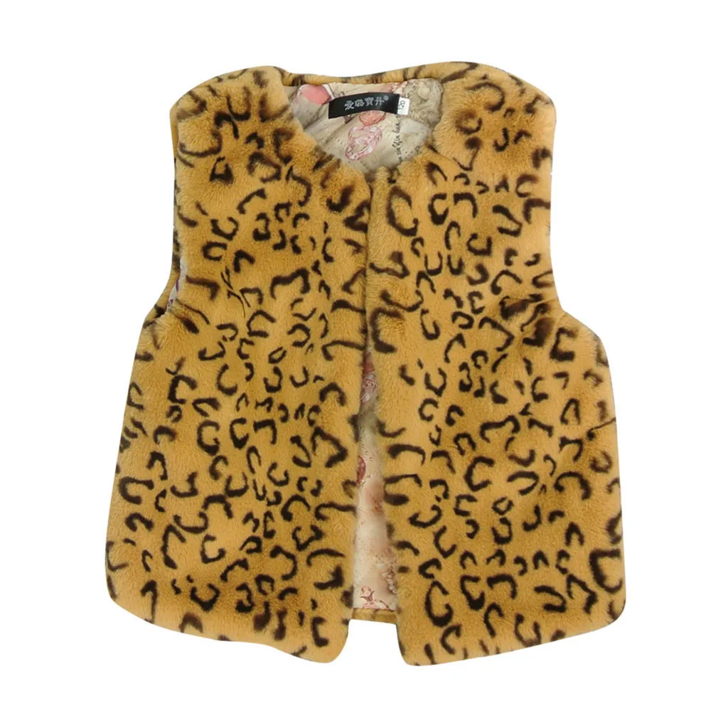 Новинка 2019 года сезон осень зима плюшевый кардиган без рукавов с леопардовым