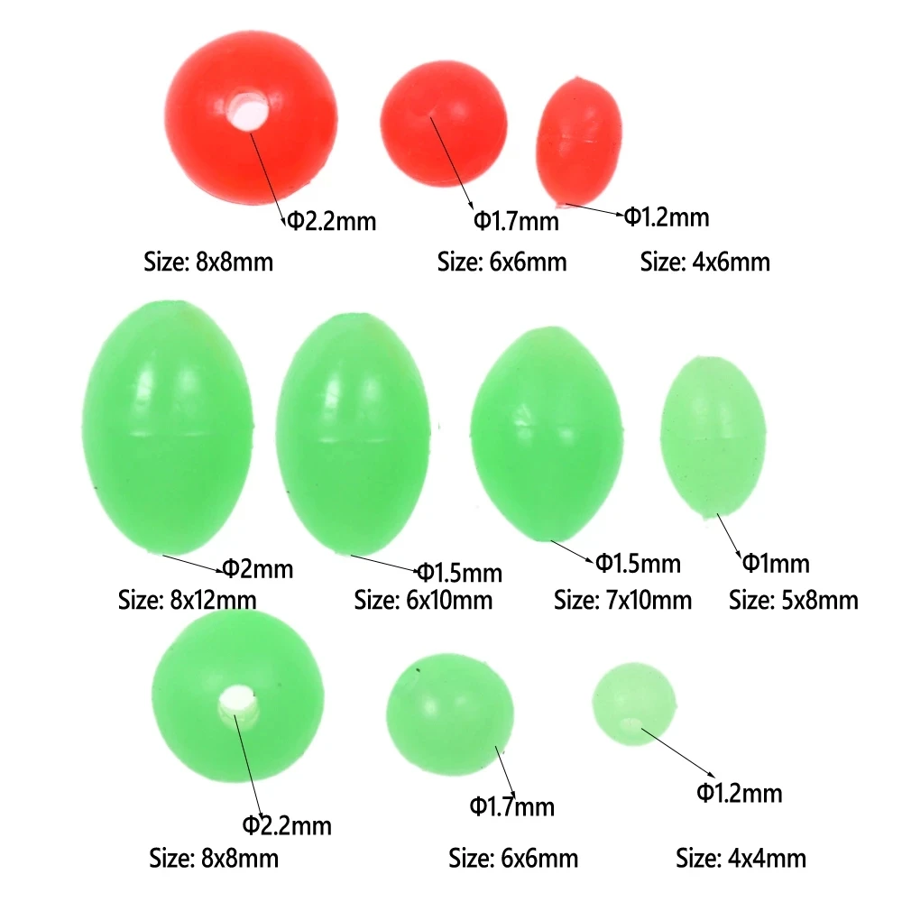 1 коробка 385 шт./компл. комбинированные светящиеся рыболовные бусины в темноте