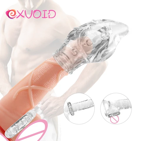 Силиконовый вибратор EXVOID, кольцо для задержки эякуляции, секс-игрушки для пар, кольцо для вибрирующий пенис, накладка на член