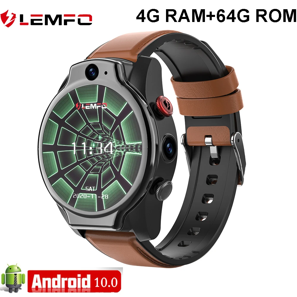 

Смарт-часы мужские LEMFO LEM14, 2021 дюйма, 5 АТМ, 64 Гб ПЗУ, 1100 мАч, Android 10