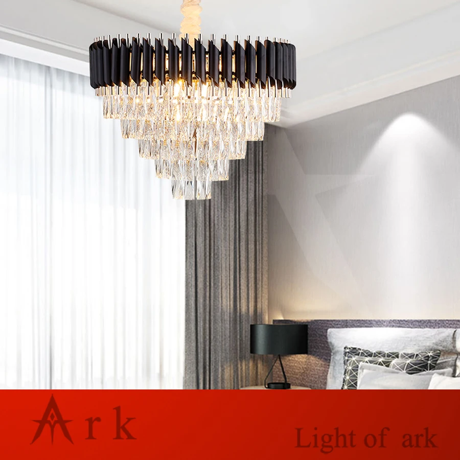 Постсовременная Роскошная гостиная вилла кровать хрустальная люстра высокого