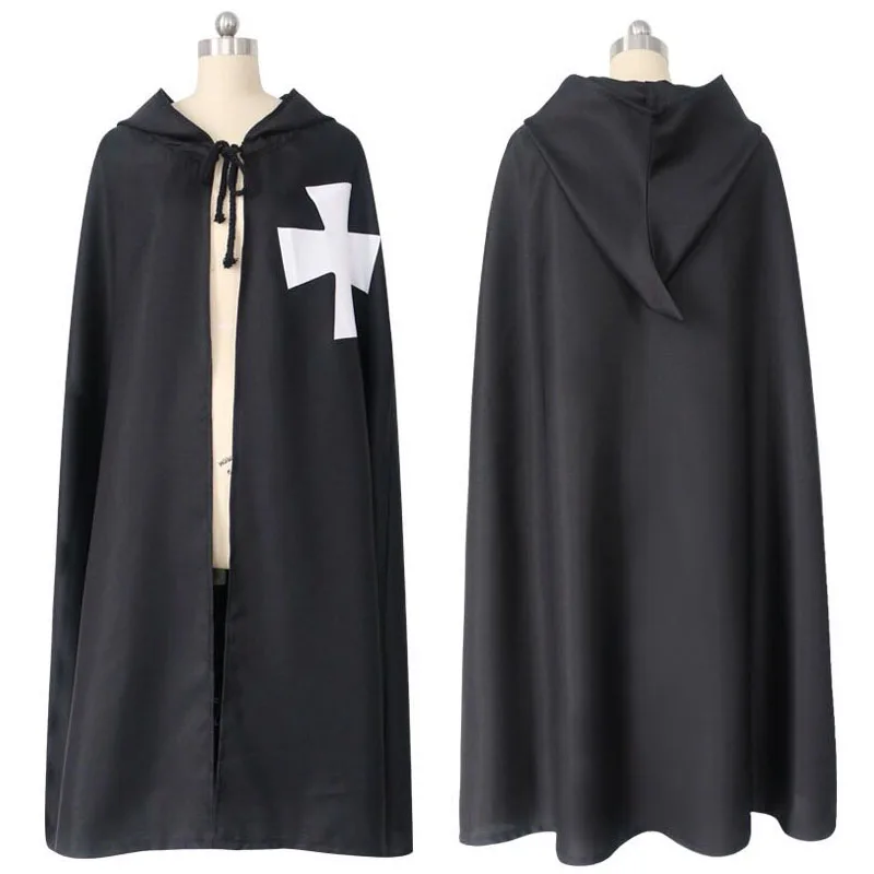 Горячая Распродажа средневековый костюм для Хэллоуина одежда черный рыцаря