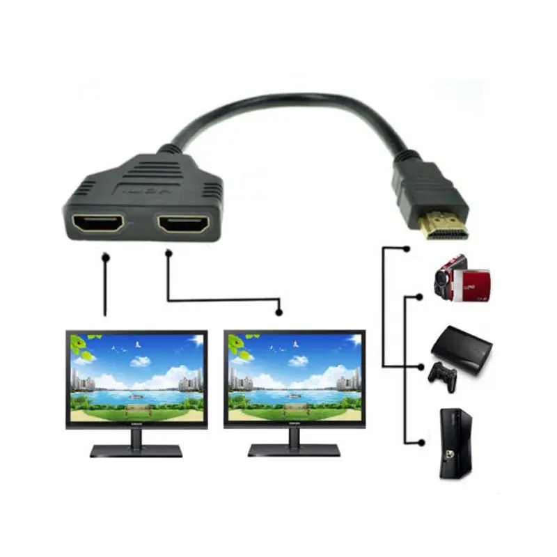 

Разветвитель Кабеля-адаптера 1080P HDMI порт папа-2 мама 1 в 2