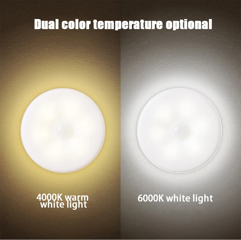700mha Li-Battery LED Night Light Motion Sensor USB Rechargable ON/OFF/AUTO for Kitchen Closet Wardrobe Stairs Hallway Wall Lamp | Лампы и