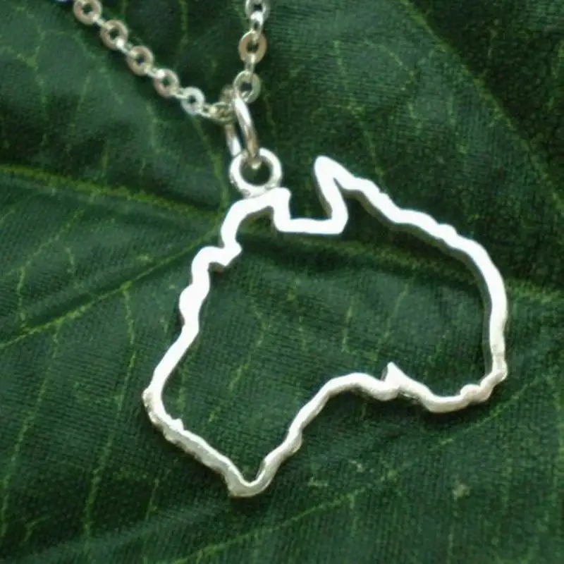 

Female Metal Chain Necklaces Cutout Australia Map Necklace