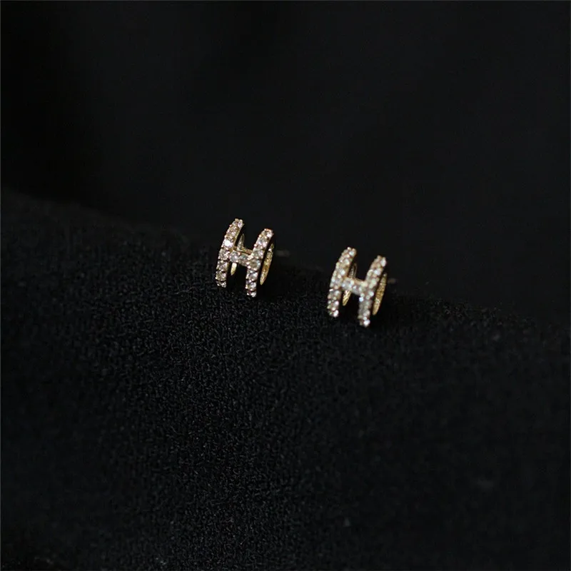 Серьги Liemjee из стерлингового серебра с буквой H циркония модные ювелирные изделия