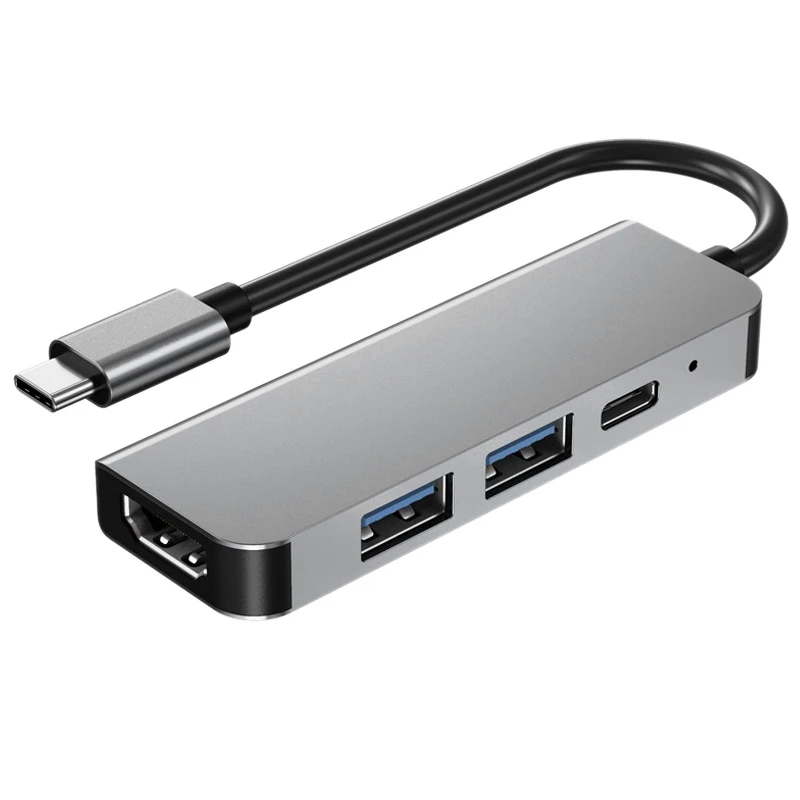 

4 In 1 USB Type C Hub Adapter with 4K 30Hz HDMI-Compatible Multiport Card Reader USB3.0 Tf Pd Video Multi Ports Adapter