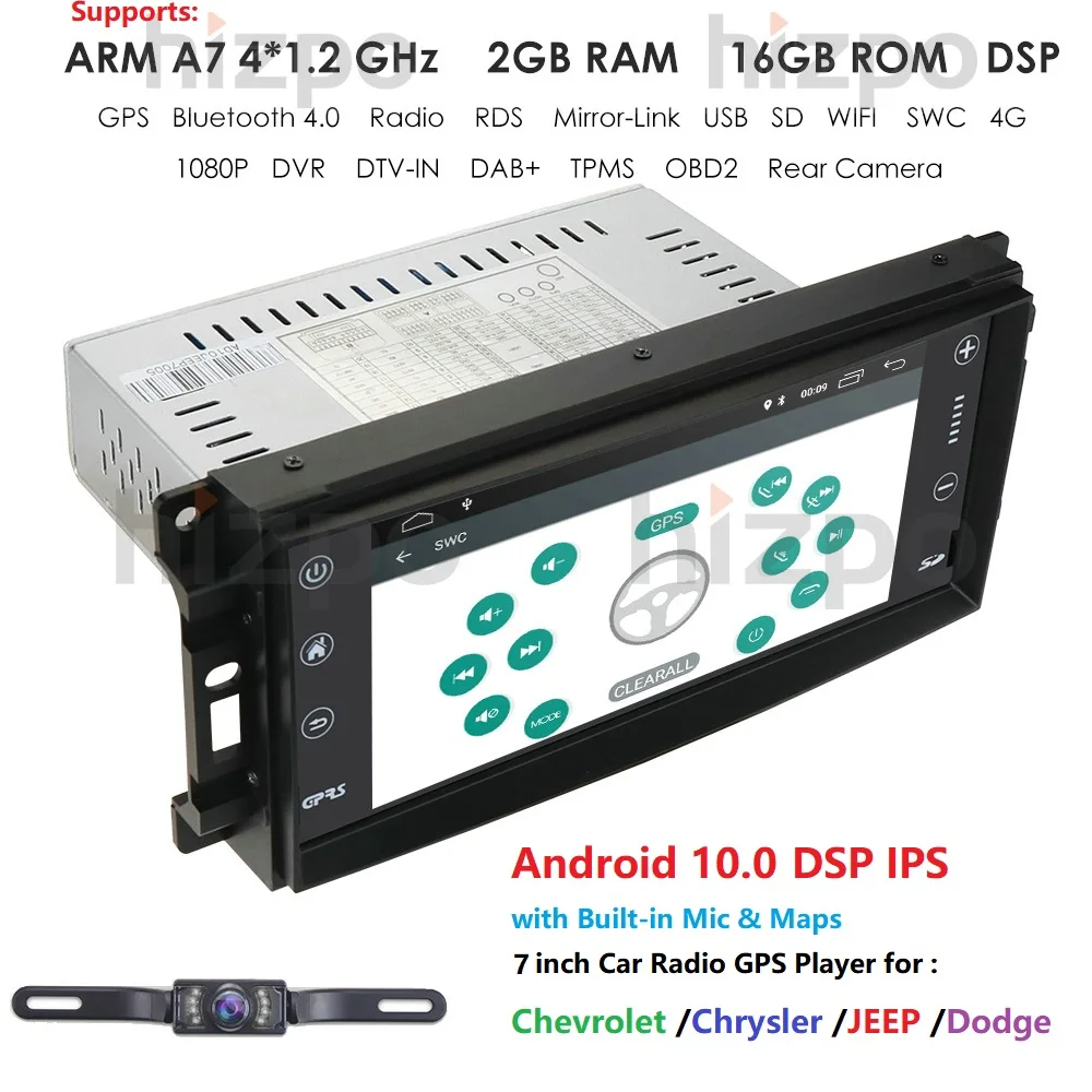 Hizpo Стерео gps NODVD плеер для Dodge Ram Challenger Jeep Wrangler JK головное устройство один Din 7