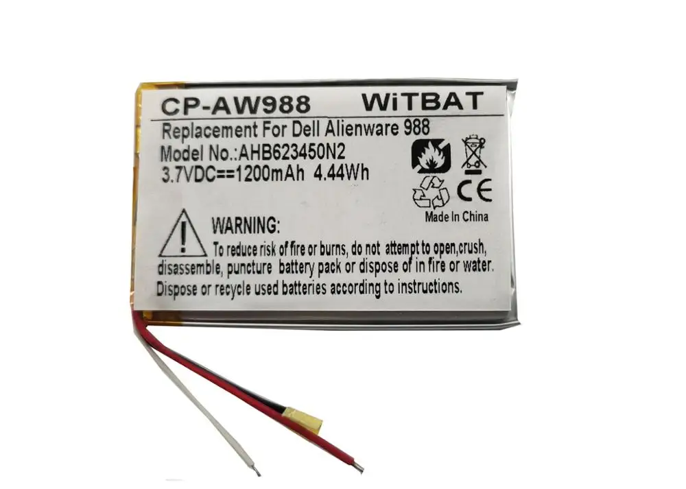 

ZHUJI 1200mAh Battery for Alienware AW988,AHB623450N2